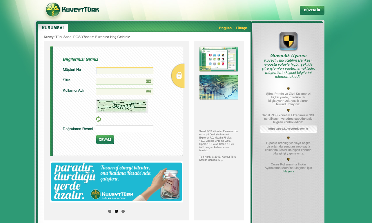 Paneldeki Sanal POS Ayarları
