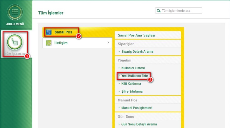 Paneldeki Sanal POS Ayarları