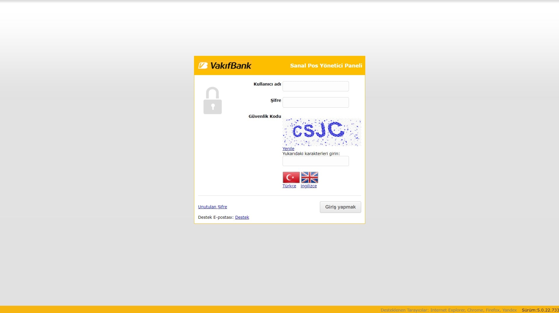 Paneldeki Sanal POS Ayarları